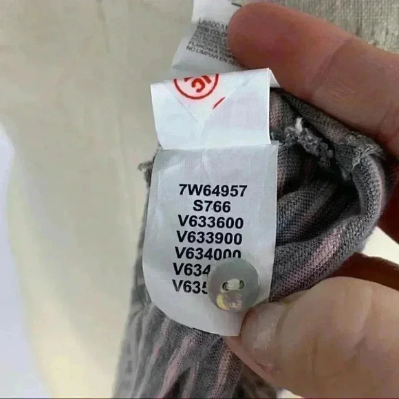 Lucky brand Womens top size L pink gray striped strawberry milk - Picture 9 of 10